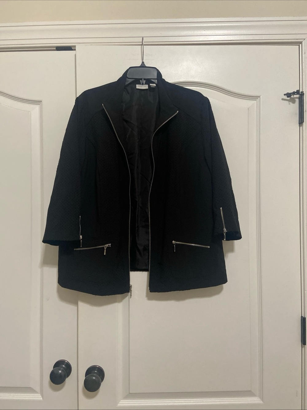 Chico's Black Zenergy Zip-Front Blazer Jacket